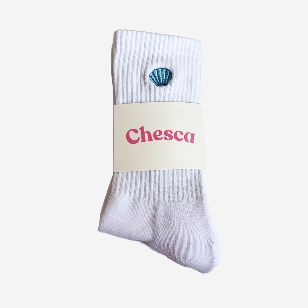 The Mermaid Shell Pilates Grip Socks