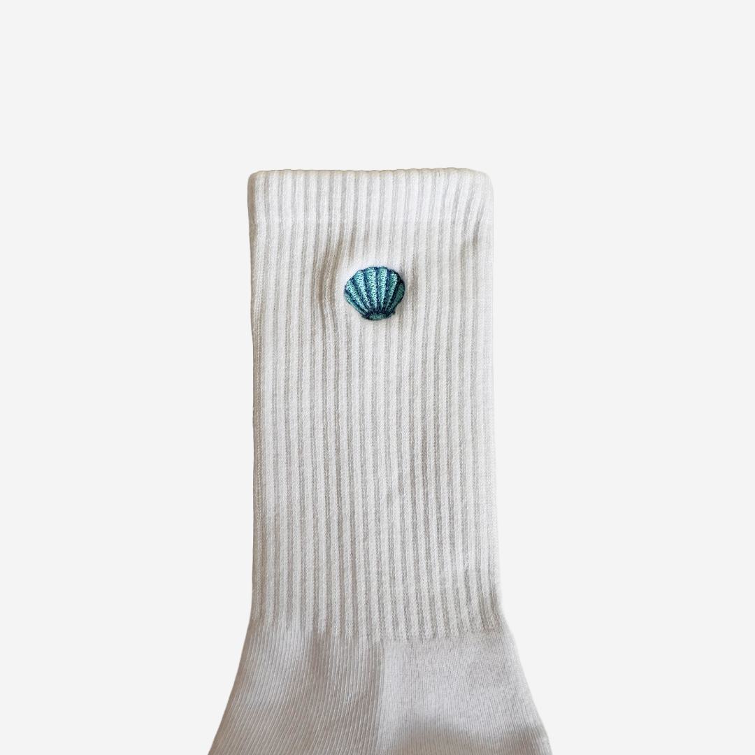 The Mermaid Shell Pilates Grip Socks