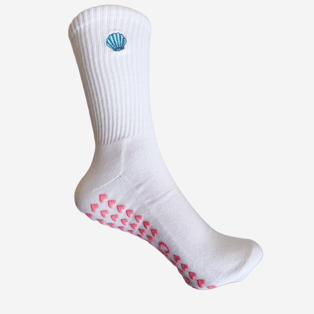 The Mermaid Shell Pilates Grip Socks