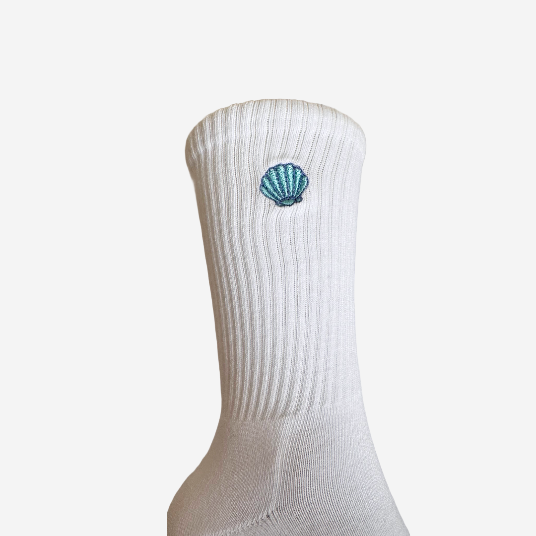 The Mermaid Shell Pilates Grip Socks