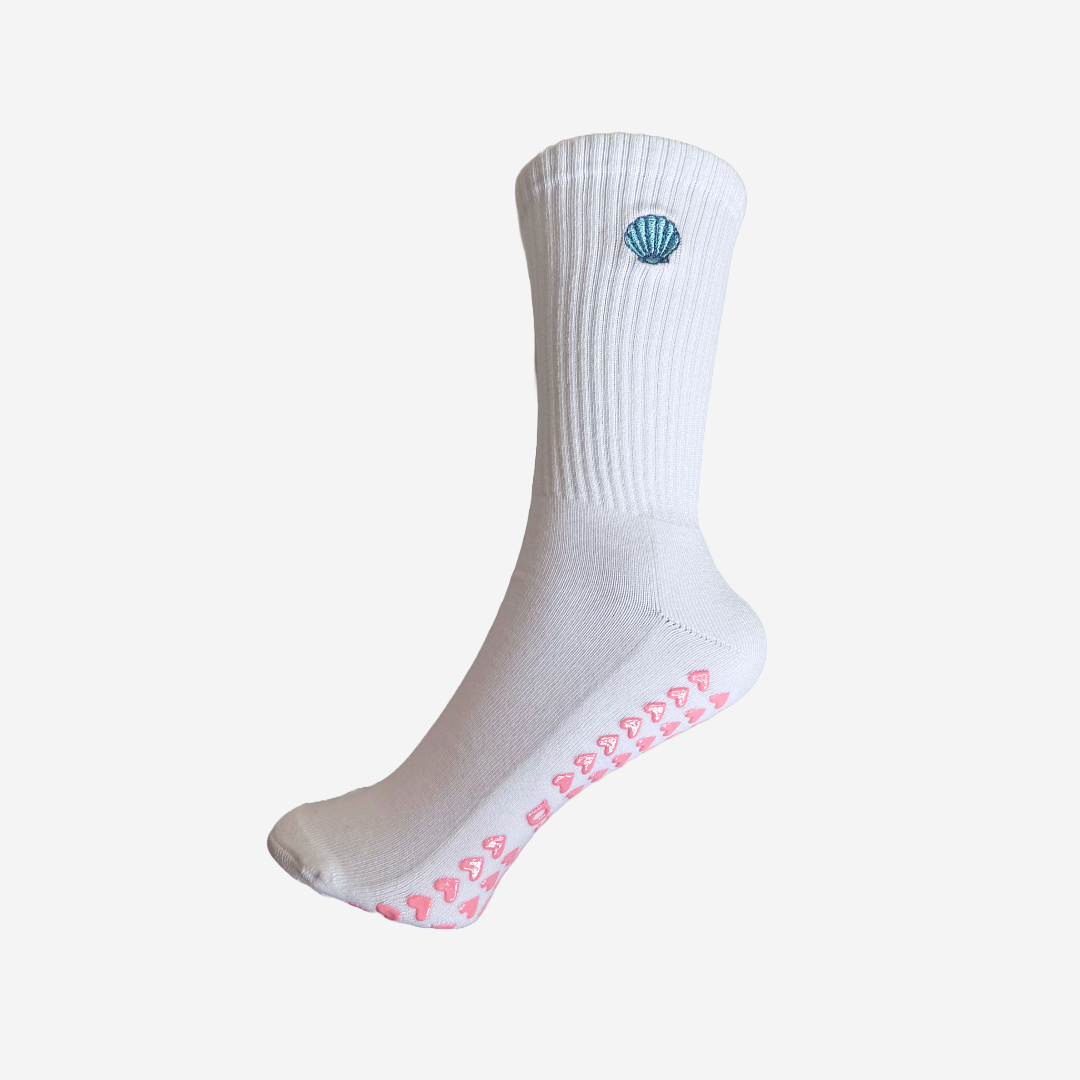 The Mermaid Shell Pilates Grip Socks