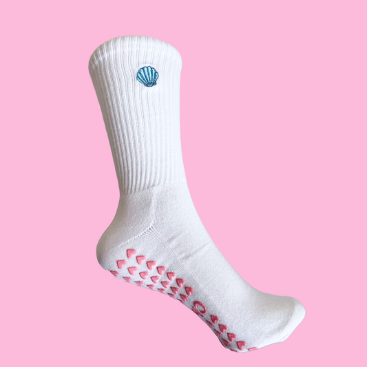 The Mermaid Shell Pilates Grip Socks