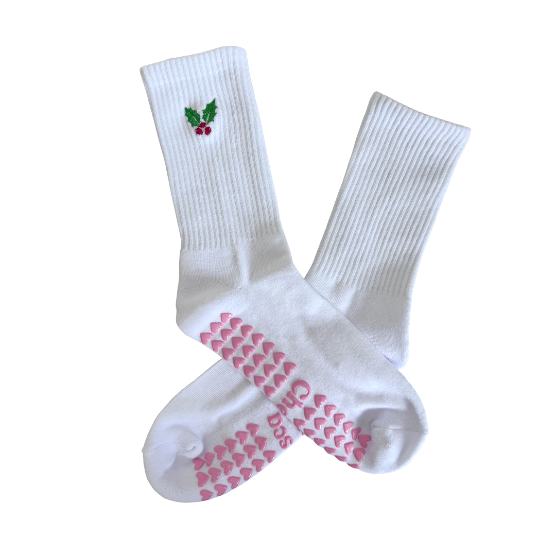 The Mistletoe Pilates Grip Socks