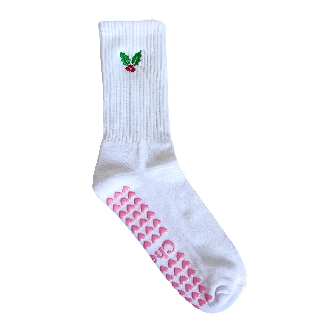 The Mistletoe Pilates Grip Socks