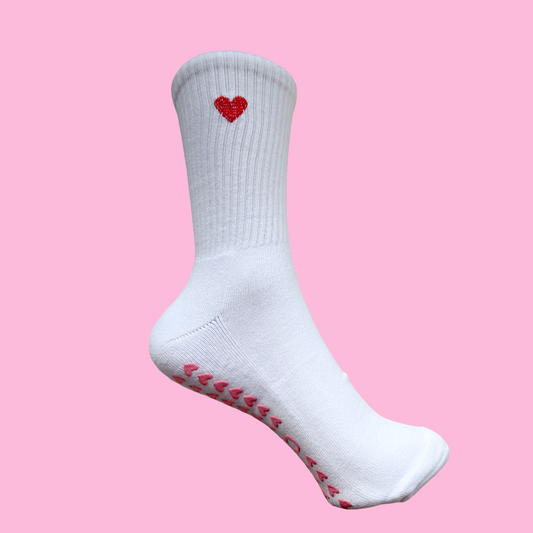 The Love Heart Pilates Grip Socks