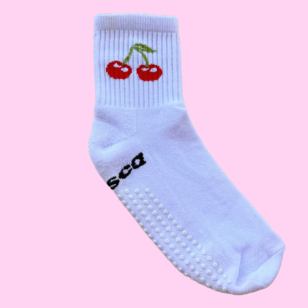 The Cherry Pilates Grip Socks