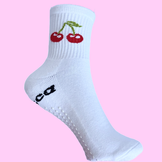 The Cherry Pilates Grip Socks