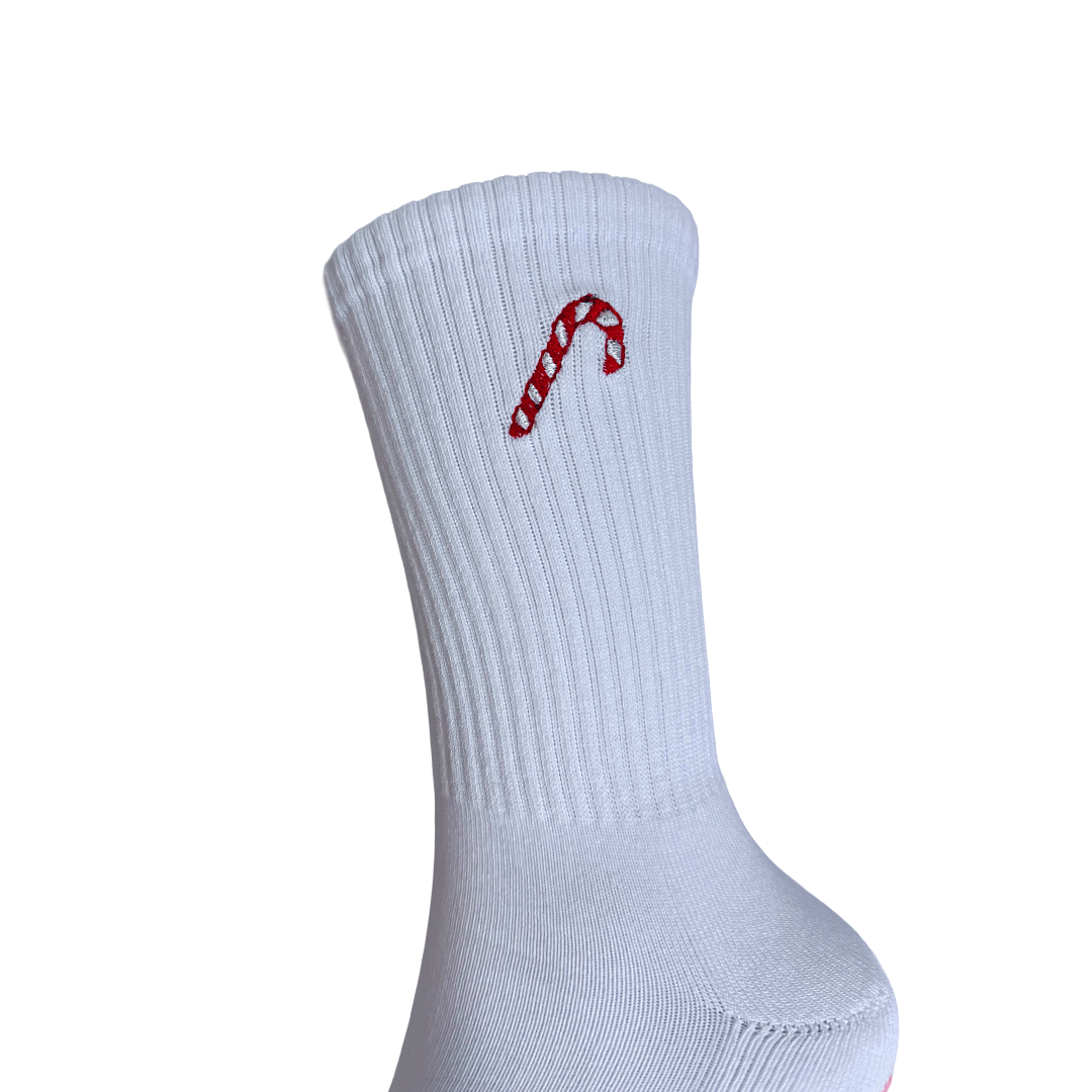 The Candy Cane Pilates Grip Socks