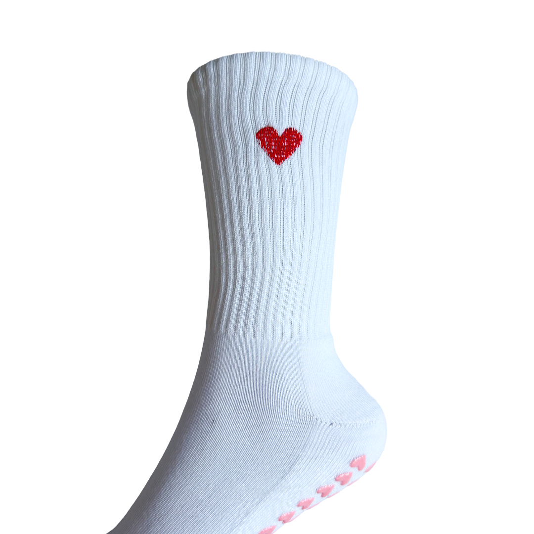 The Love Heart Pilates Grip Socks