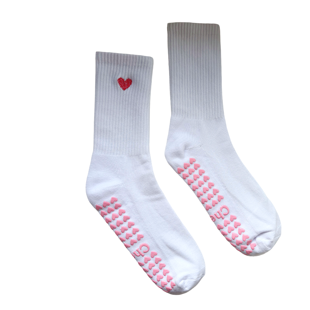 The Love Heart Pilates Grip Socks